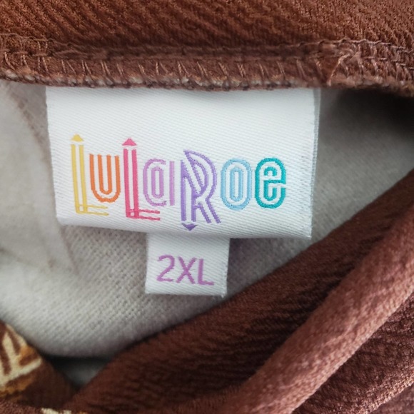 Lularoe Brown abstract 2xl skirt - Picture 3 of 3